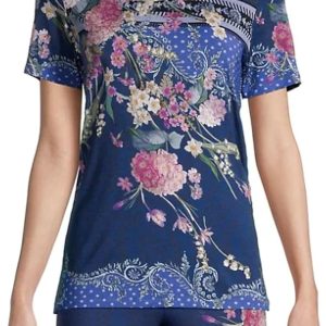 Bag Lady Collection Womens Navy Blue Rayon Spandex Blouse-0