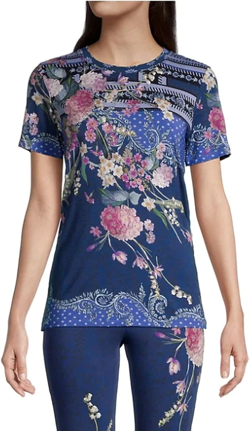 'Bag Lady Collection Navy Blue blouse showcasing fabric texture and fit'