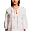 Johnny Was Cotton Blouse Womens Bohemian Butterfly-0