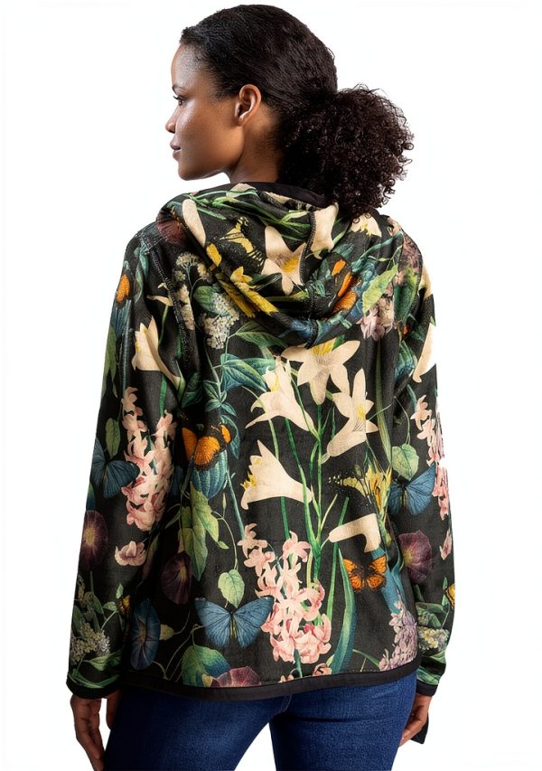 Bag Lady Collection Womens Reversible Sherpa Jacket Floral-1