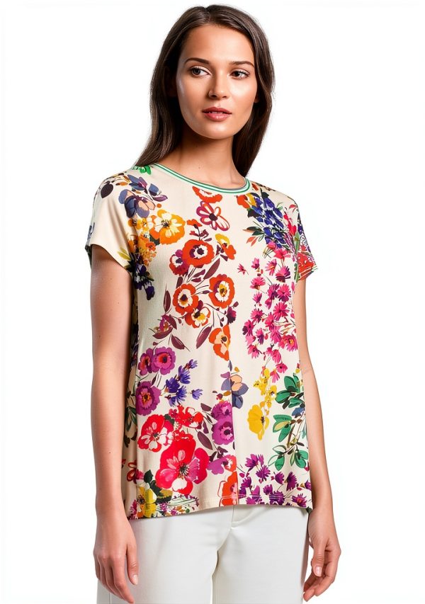 Johnny Was Womens Printed Fashion Knits T-Shirt Evalon-1