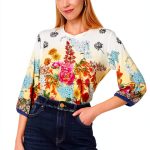 Johnny Was Womens T-Shirt Soft Stretch Fabric Multicolor-0