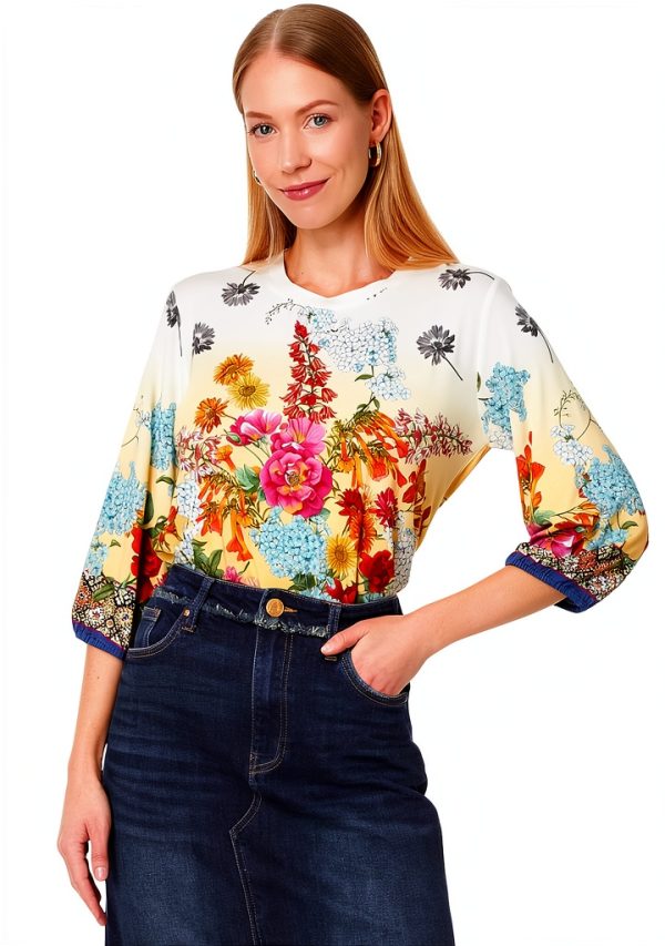 Johnny Was Womens T-Shirt Soft Stretch Fabric Multicolor-0