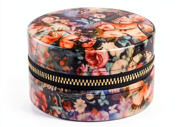 Johnny Was Round Jewelry Box Polyester Spot Clean-0