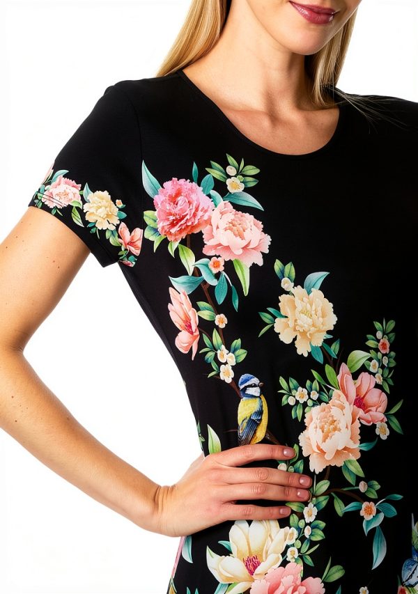 Johnny Was Womens Floral Dress Soft Stretch Fabric Multi-2