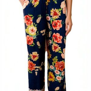 Womens Elastic Waist Pull On Pants Comfort Fit Casual-0