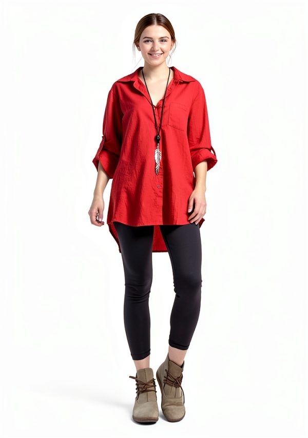 Minibee Womens Cotton Linen Shirt Long Sleeve Casual Blouse-1