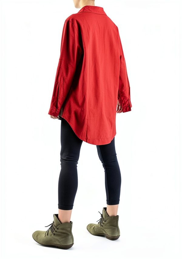 Minibee Womens Cotton Linen Shirt Long Sleeve Casual Blouse-4
