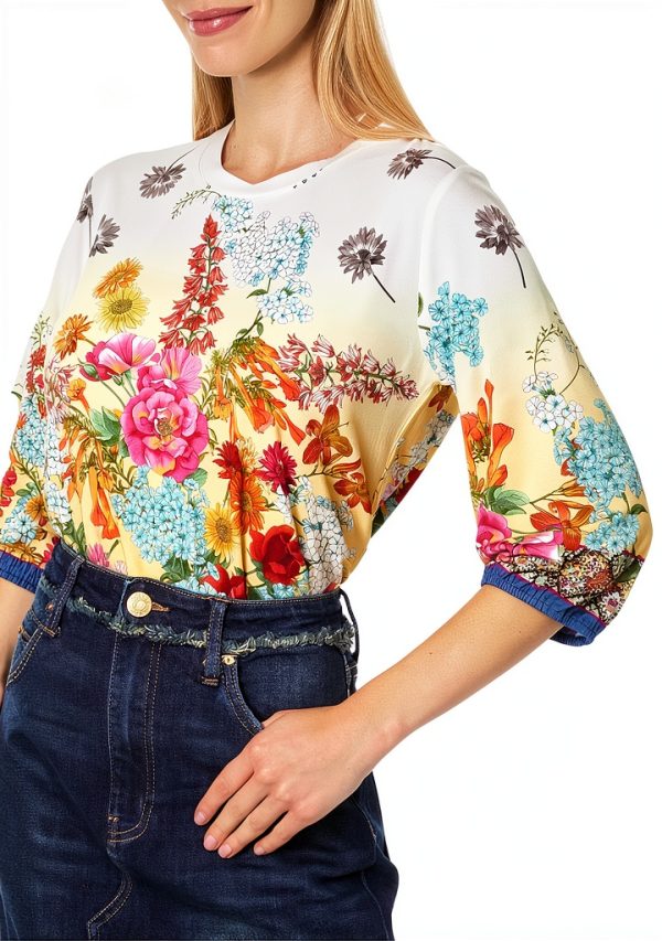 Johnny Was Womens T-Shirt Soft Stretch Fabric Multicolor-2