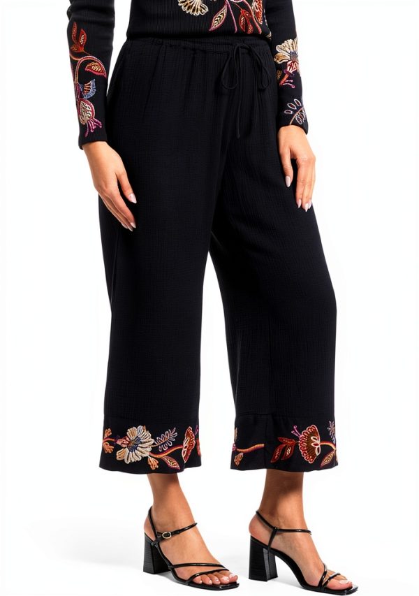 Johnny Was Womens Casual Pants Fashion Comfort Fit Black-1