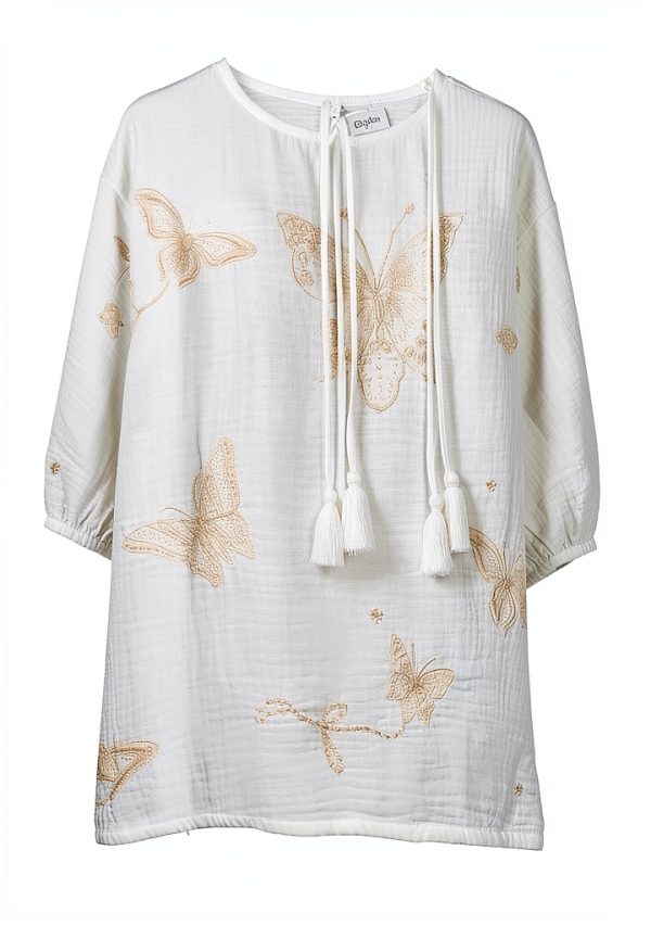 Johnny Was Cotton Blouse Womens Bohemian Butterfly-3