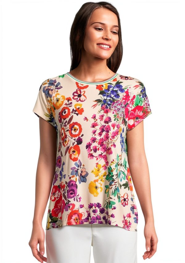 Johnny Was Womens Printed Fashion Knits T-Shirt Evalon-0