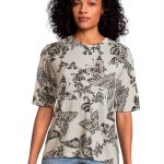 Johnny Was Butterfly Shirt Womens Rayon Floral Print Tee-0