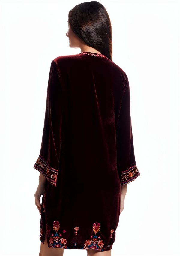 Johnny Was Velvet Dress Womens Fashion Blackberry Sizes-2