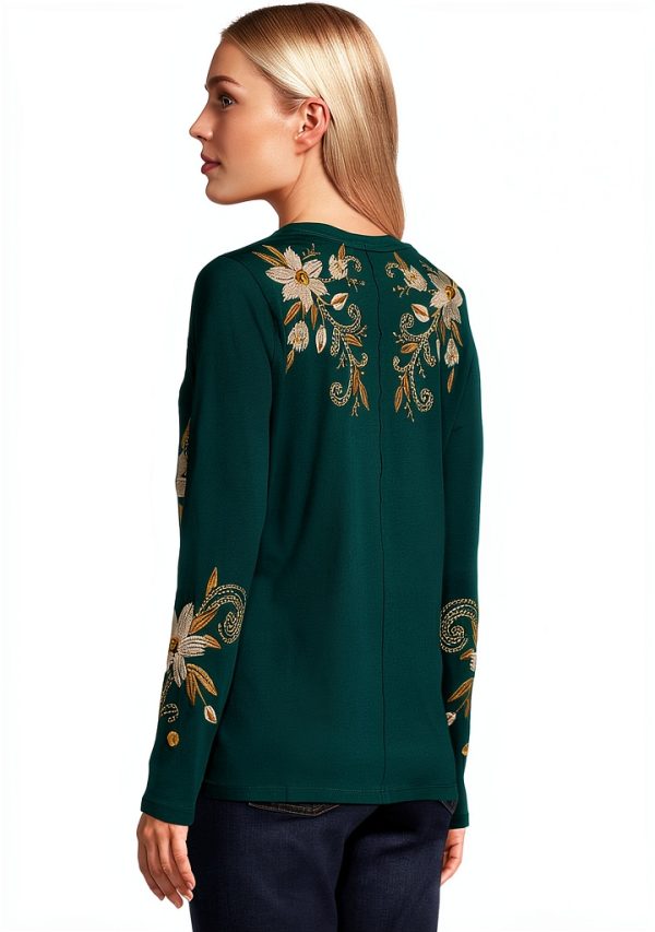 Johnny Was Womens Fashion Knit Top Botanical Garden-2