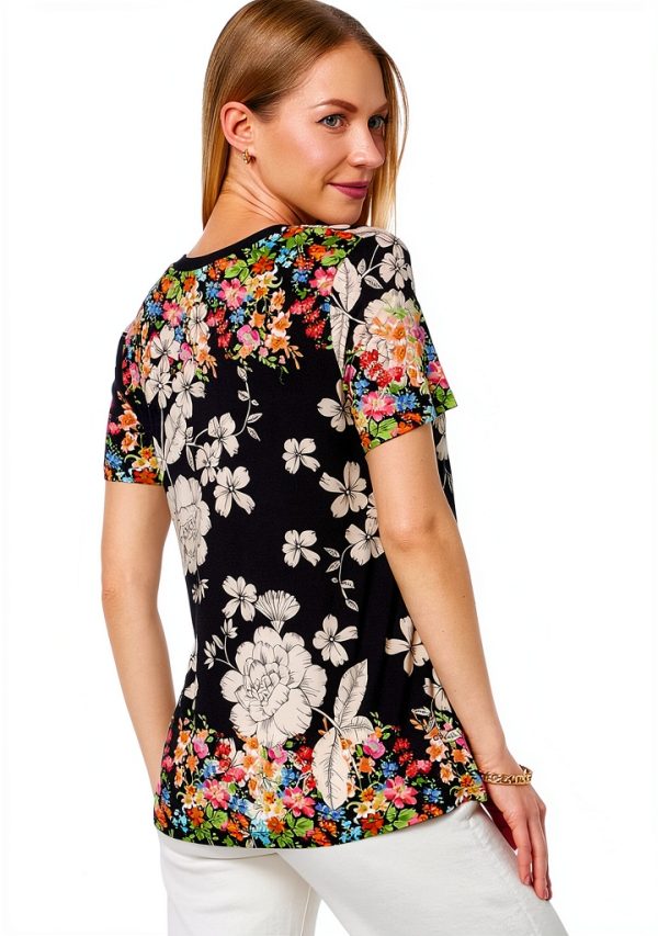 Womens T-Shirt Multi Color XX-Large Pull On Closure-1