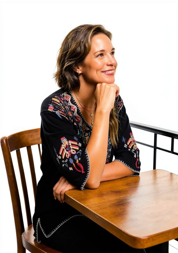 Higustar Embroidered Womens Top Rayon Bohemian Floral Design-5