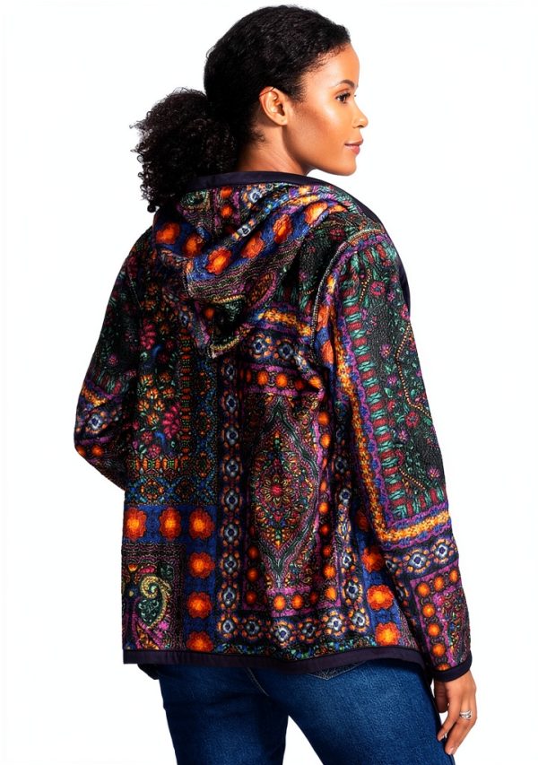 Bag Lady Collection Womens Reversible Sherpa Jacket Floral-4