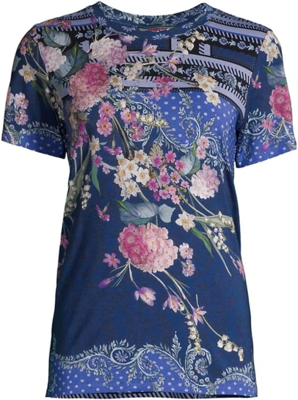 Bag Lady Collection Womens Navy Blue Rayon Spandex Blouse-6