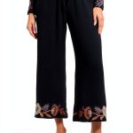 Johnny Was Womens Casual Pants Fashion Comfort Fit Black-0