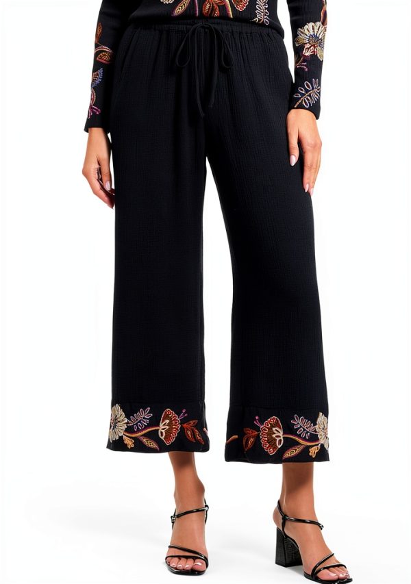 Johnny Was Womens Casual Pants Fashion Comfort Fit Black-0