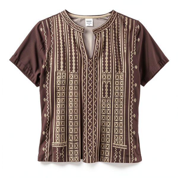 AK Womens Tunic Cotton Rayon Floral Embroidery Sleeve Design-2
