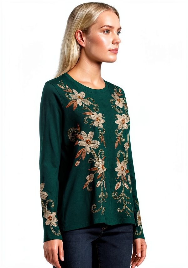Johnny Was Womens Fashion Knit Top Botanical Garden-1