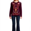 Johnny Was Womens Fashion Knit Top Aubergine T-Shirt-4