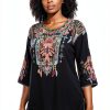 Higustar Embroidered Womens Top Rayon Bohemian Floral Design-4