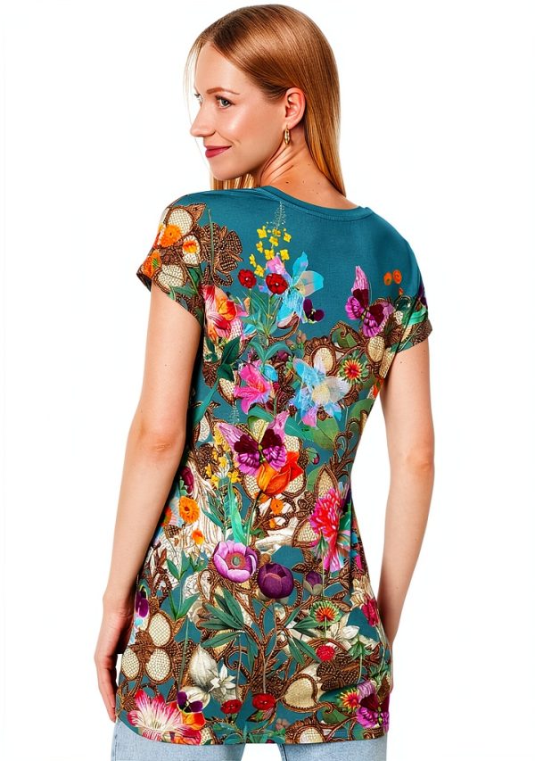 Johnny Was Printed Tee Womens Nurto Meadows Print Tops-1