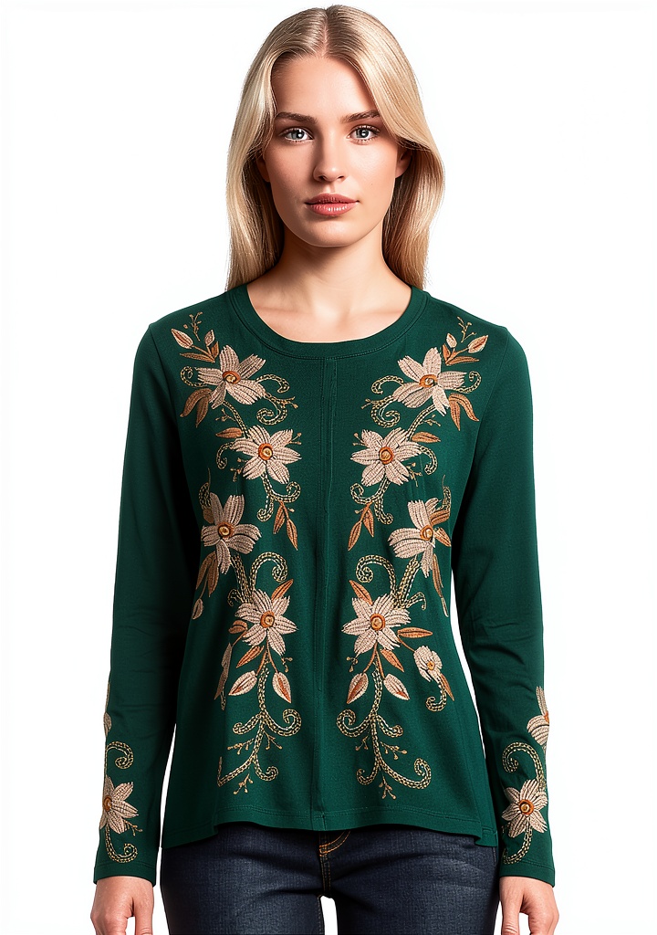 Johnny Was Fashion Knit Top in Botanical Garden color