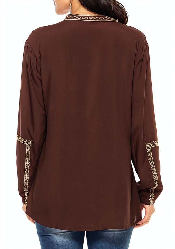 AK Womens Tunic Cotton Rayon Floral Embroidery Sleeve Design-3