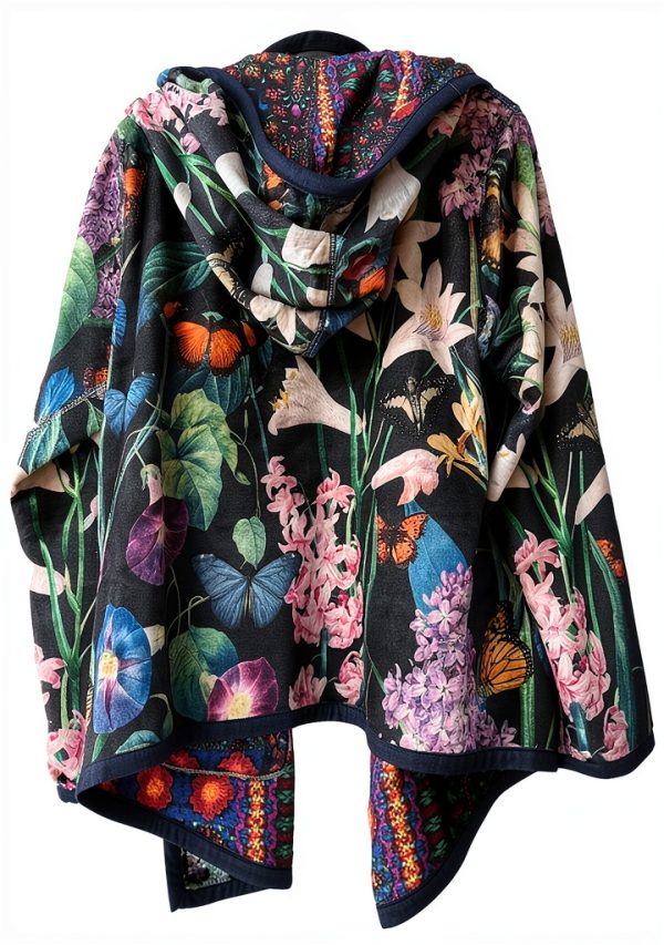 Bag Lady Collection Womens Reversible Sherpa Jacket Floral-7