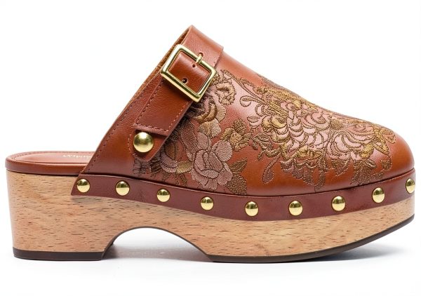 Brand Embroidery Womens Mules Hand Wash Dry Flat-0