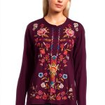 Johnny Was Womens Fashion Knit Top Aubergine T-Shirt-0