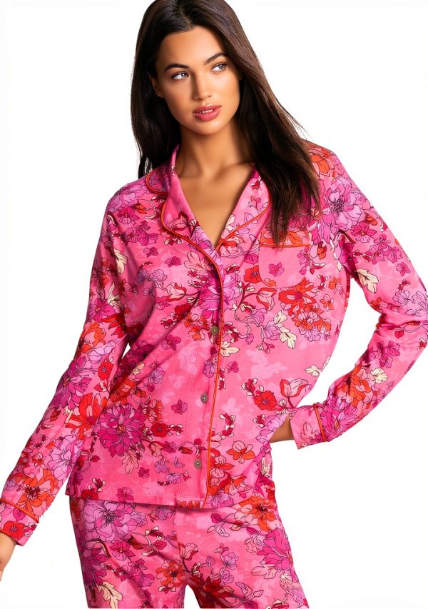 Bag Lady Collection Womens Pajama Set Cotton Modal Floral-1