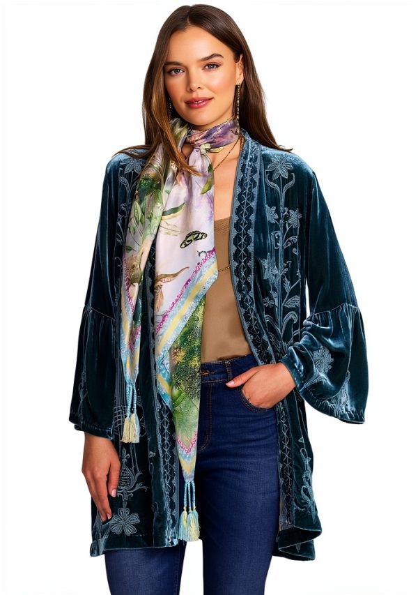 Johnny Was Womens Scarf 44x44 Hand Wash Fashion-1