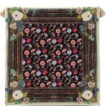 Johnny Was Womens Scarf Tassel Printed Square Boho-0