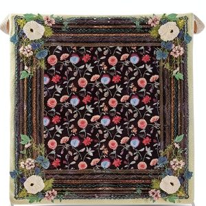 Johnny Was Womens Scarf Tassel Printed Square Boho-0