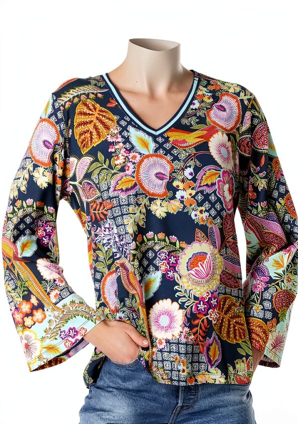 Johnny Was Womens T-Shirt Soft Stretch Fabric Multicolor-2