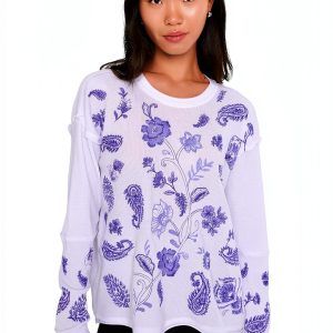 Johnny Was Womens T-Shirt White Fashion Top X-Large-0