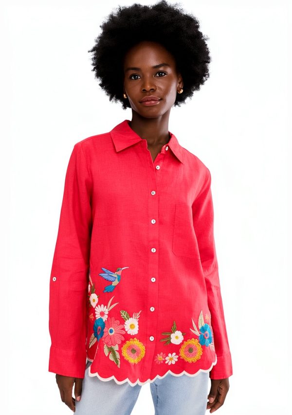 Johnny Was Womens Fashion Top Cayenne Color Medium Size-0