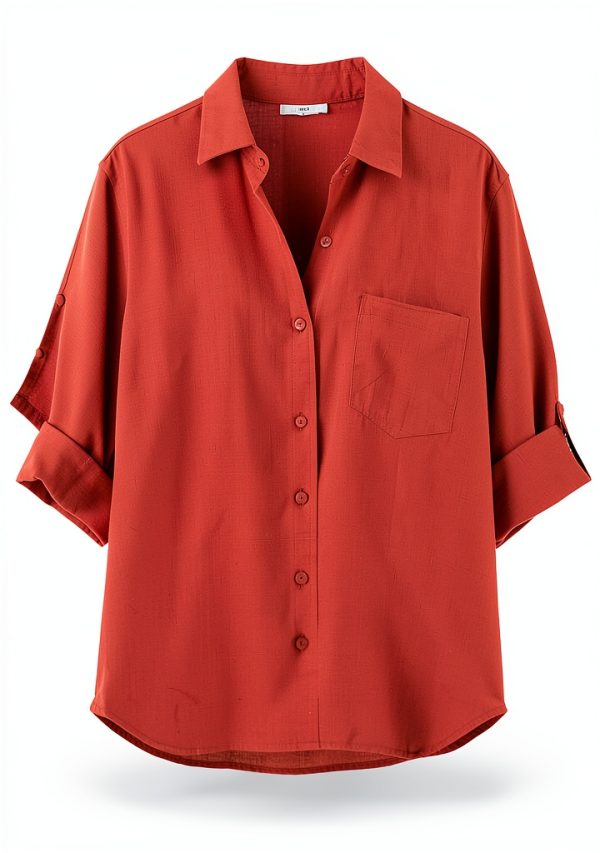 Minibee Womens Cotton Linen Shirt Long Sleeve Casual Blouse-5