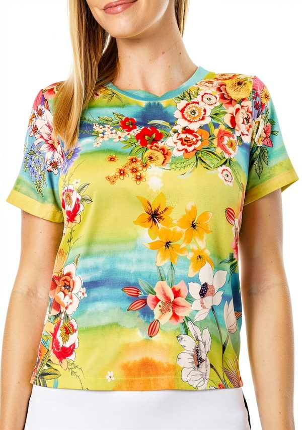 Womens T-Shirt Multi Color Drawstring Closure Machine Wash-2