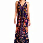 Johnny Was Silk Printed Dress Navy Camara Womens Casual-0