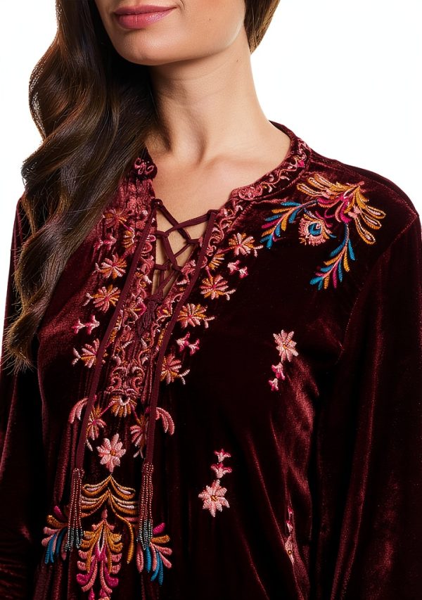 Johnny Was Velvet Dress Womens Fashion Blackberry Sizes-3