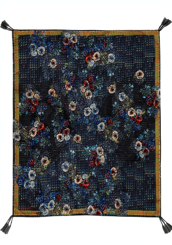 Johnny Was Womens Boho Scarf Printed Designer Tassles-0