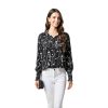 Womens Boho Button Down Shirt Long Sleeve Floral Print-2
