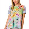 Bag Lady Collection Womens Swing Tee Floral Butterfly Rayon-5