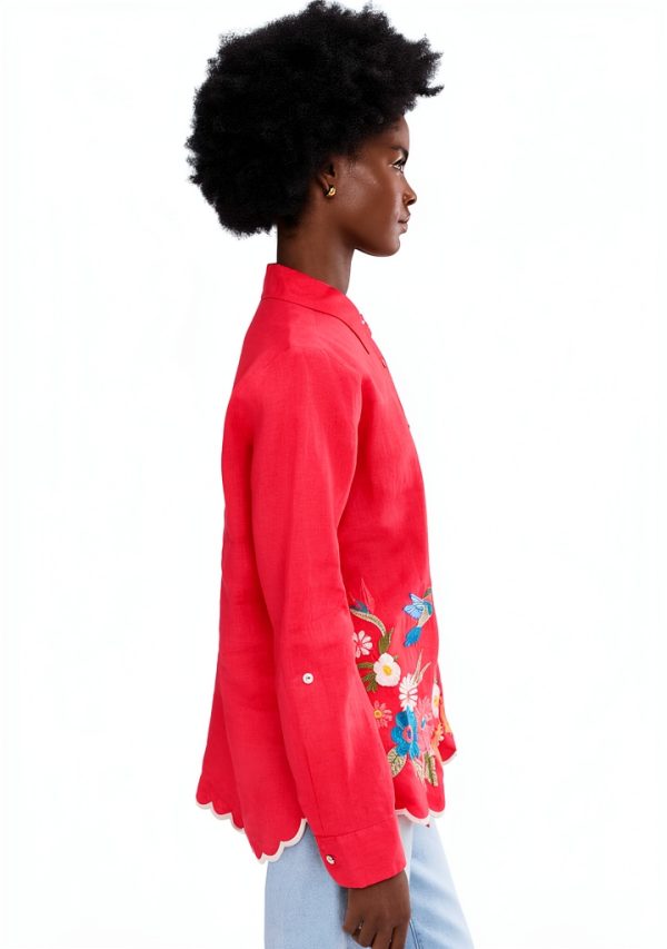 Johnny Was Womens Fashion Top Cayenne Color Medium Size-2